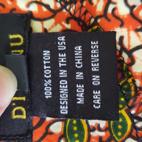 D'iyanu Wrap Romper Shorts Small Orange Green African Print Sleeveless Cotton - Picture 15 of 16